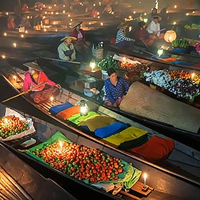 Les marchés flottants de Damnoen Saduak et d'Amphawa