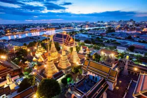 Aerial Photograph at Phra Chetuphon Wimolmangklararam Ratchaworamahawihan Temple or Wat Pho, Bangkok